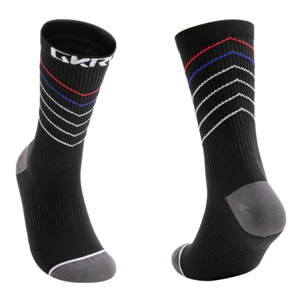 Calcetines de ciclismo para hombre y mujer, medias profesionales de compresión para carreras al aire libre, deportes Unisex, bicicleta de carretera, correr, hasta la rodilla