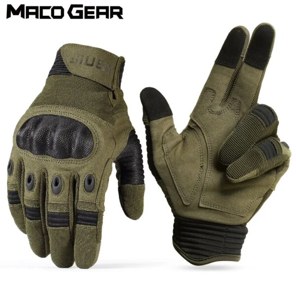 Guantes tácticos de dedo completo para hombre, manoplas de caza militares para montar en bicicleta, esquí, entrenamiento, escalada, Airsoft