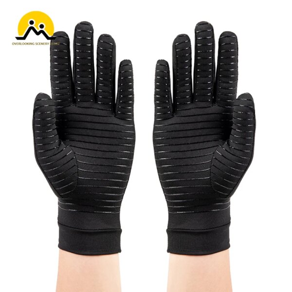 Guantes de hombre de fibra de cobre y LICRA con pantalla táctil para correr, deportes, guantes cálidos para ciclismo, guantes antideslizantes con dedos completos para el cuidado de la salud