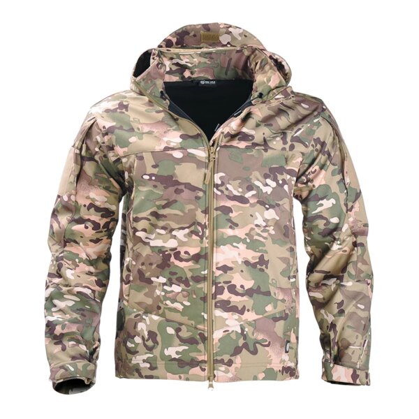 Chaquetas militares para hombre, chaqueta táctica suave de lana cálida, abrigo impermeable de camuflaje del ejército, ropa Airsoft para hombre, rompevientos para exteriores