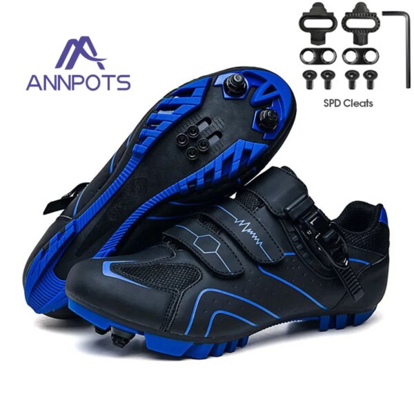 Zapatos de bicicleta de montaña para hombre, zapatillas de deporte de velocidad para mujer, zapatillas de Ciclismo de Carretera MTB, zapatos planos ultraligeros SPD con bloqueo automático para bicicleta