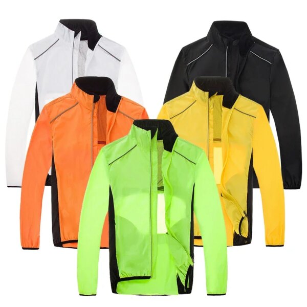 Chaqueta reflectante de Ciclismo para hombre, chaquetas impermeables de manga larga a prueba de viento para bicicleta, abrigo de viento ultraligero de secado rápido, Chaqueta Ciclismo