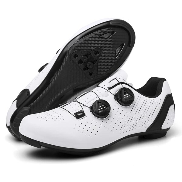 Zapatos de ciclismo para hombre y mujer, zapatillas de ciclismo de montaña con autosujeción, zapatillas de ciclismo todoterreno, zapatos para bicicleta de montaña, zapatos de carreras de cuero para moto de cross