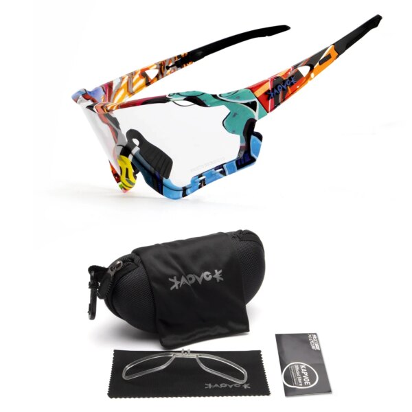 Hombres/mujeres fotocromáticas 1 lente ciclismo gafas de sol deporte al aire libre bicicleta ciclismo gafas ciclismo senderismo pesca MTB