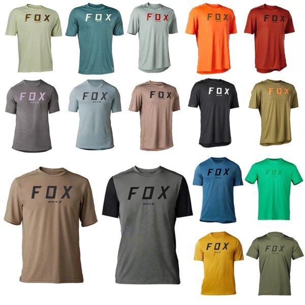 Camiseta de bicicleta BAT FOX para hombre, camiseta para descensos, camiseta para bicicleta de montaña, camiseta Enduro MTB, ropa de Motocross de manga corta de secado rápido