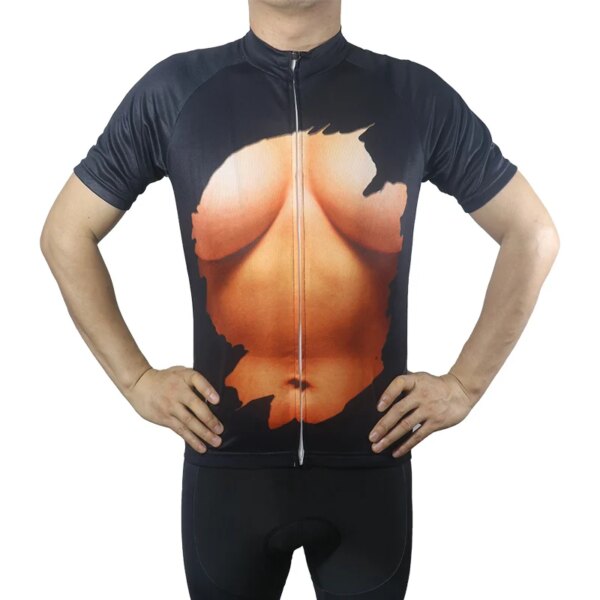 Camiseta deportiva transpirable para hombre, ropa de manga corta, sujetador para pechos, camiseta con mecha de humedad, ropa de MTB, camiseta de ciclismo, sudadera