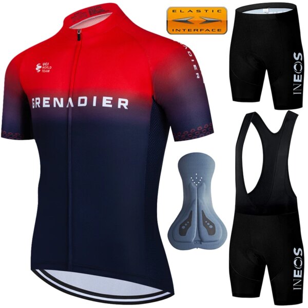 Pantalones de ciclismo para hombre con pechera de Gel, conjunto de ropa de montaña INEOS 2024, pantalones cortos, uniforme deportivo para bicicleta de carretera, Traje De Hombre, Jersey Pro