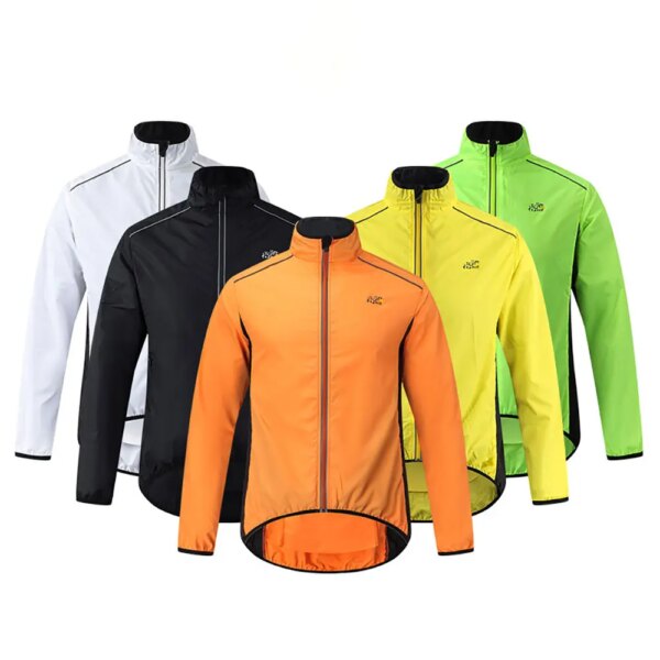 Chaqueta cortavientos de ciclismo para hombre, chaqueta de bicicleta a prueba de viento, reflectante, abrigo de manga larga para bicicleta de montaña y carretera, ropa para bicicleta