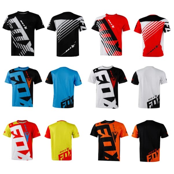 Camisetas para descenso de hombres, camisetas para bicicleta de montaña MTB, camisetas todoterreno DH BAT FOX para motocicleta, ropa deportiva para Motocross, camisetas de ciclismo de carreras