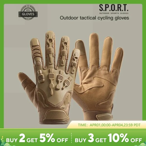 Guantes tácticos para hombre, guantes de motocicleta con escudos duros y almohadillas para las palmas para motocicleta, bicicleta, entrenamiento táctico, airsoft, paintball