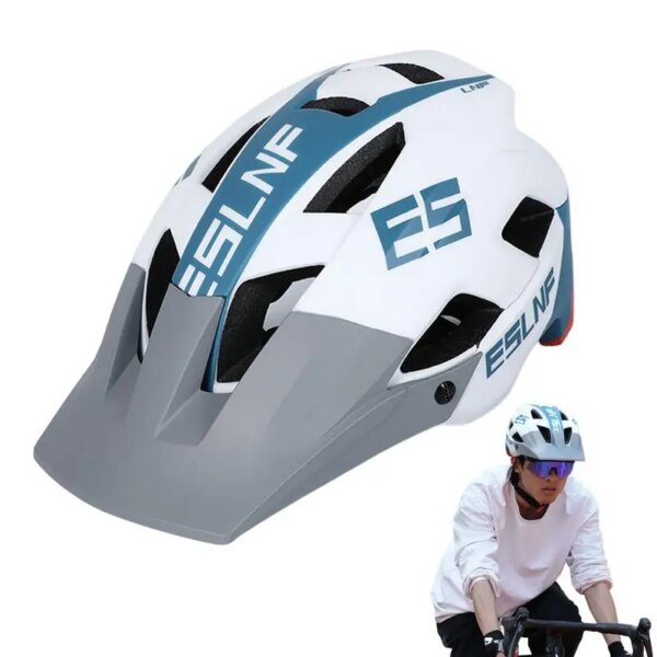 Cascos de bicicleta para hombre, equipo de cabeza de ciclismo con ala extraíble, cascos de bicicleta para adultos, equipo protector transpirable para ciclismo de carretera