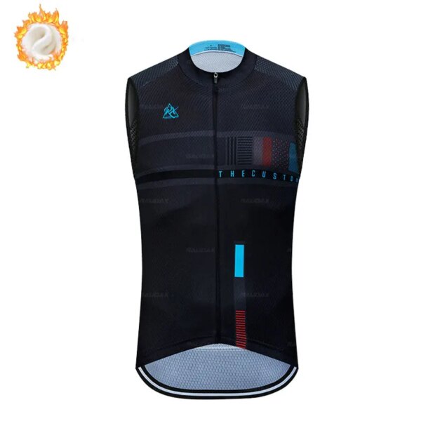 Ropa de ciclismo de invierno para hombre, chalecos de ciclismo sin mangas, camiseta para equipo deportivo de Mtb, chalecos térmicos, camisetas de ciclismo de lana cálidas