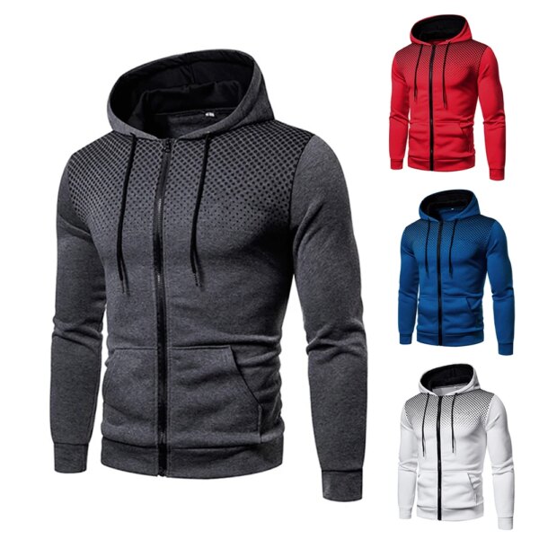 Sudadera con capucha y cremallera para hombre chaquetas con capucha deportivas informales de alta calidad para hombre abrigo de motocicleta fresco para las cuatro estaciones