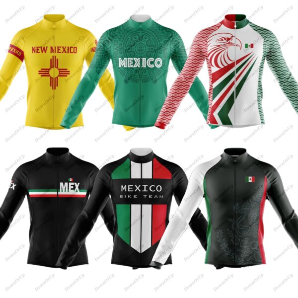 Jersey de Ciclismo de manga larga para Hombre de México usado en tres estaciones ropa de Ciclismo profesional Maillot Ciclismo Hombre