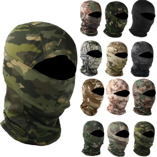 Pasamontañas de camuflaje militar para ciclismo al aire libre, pesca, caza, capucha, sombrero de protección, pasamontañas táctico para hombre, cubierta para máscara facial