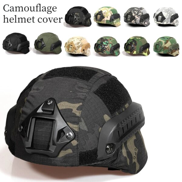 Cubierta táctica militar para casco Airsoft, Paintball, juego de guerra CS, ejército de camuflaje, funda para casco, cubierta de tela para casco rápido MICH 2000