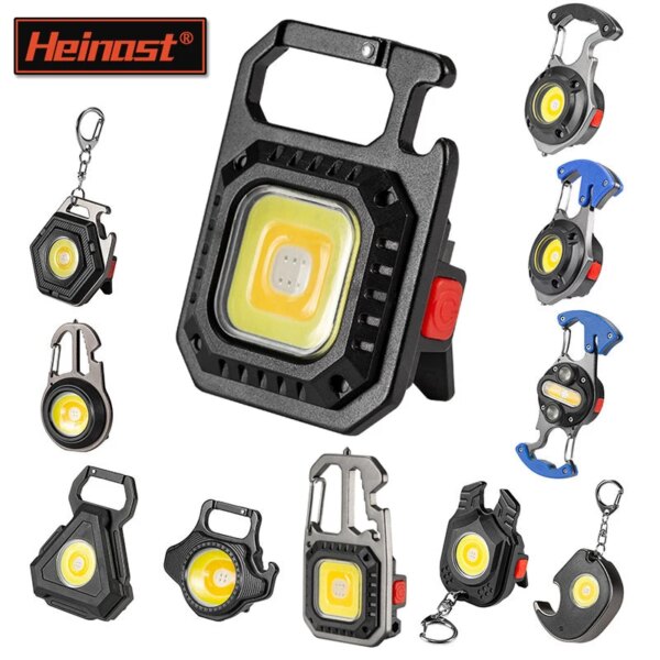 Mini linterna LED de 1800LM, llavero con luz, multifuncional, portátil, COB, lámparas de Camping, carga USB, luces de trabajo, linterna de pesca