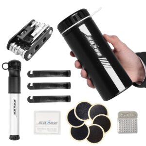 Mini bomba 14 en 1, Kit de herramientas multifunción, 750ml, kit de herramientas de reparación de bicicletas, juego de Reparación de bicicletas, estuche para botellas de almacenamiento