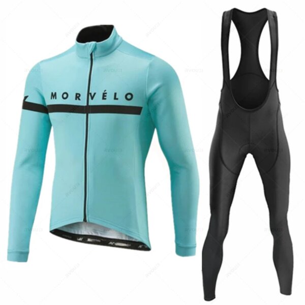 Morvelo Pro Team-Conjuntos de Ciclismo de manga larga para hombre, Ropa para bicicleta de montaña, primavera y otoño, 2023