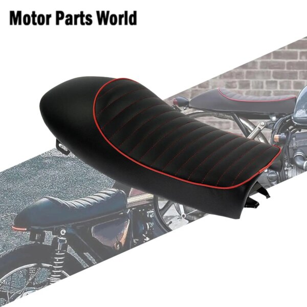 Asiento de competición para motocicleta 2-Up, asiento de pasajero Vintage, negro, Universal, para Honda GN CB350 CB400 CB500 CB750 SR400 XJ XS