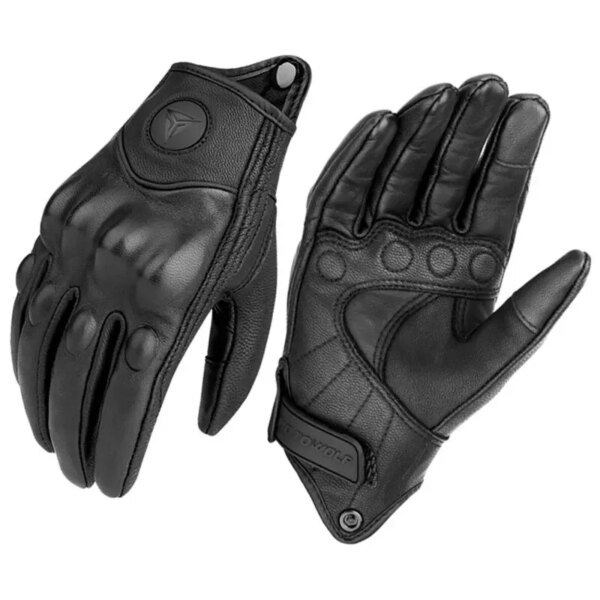 Guantes de motocicleta para hombre y mujer, guantes de invierno de cuero de carbono para ciclismo, guantes de Motor para motocross ATV