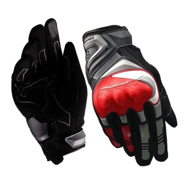 Guantes de motocicleta Unisex, transpirables, con pantalla táctil, protección de conducción para moto de cross, deportes al aire libre, reflectantes nocturnos, dedo completo