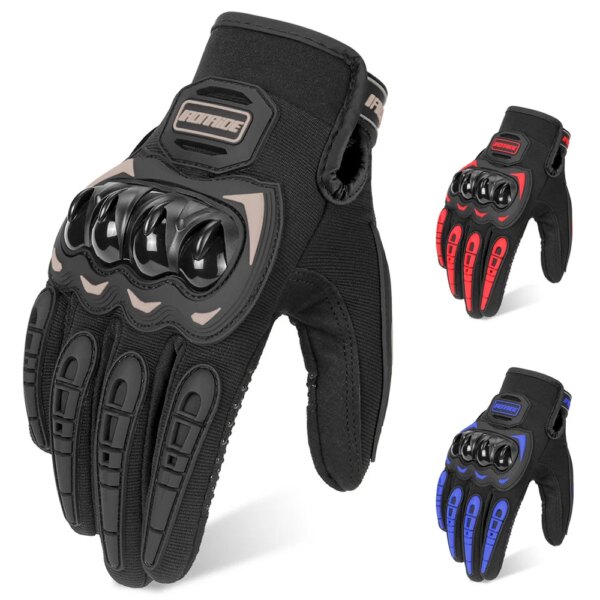 Guantes de motocicleta usables Moto Motocross aliento pantalla táctil carreras Moto bicicleta engranajes protectores verano negro azul guante