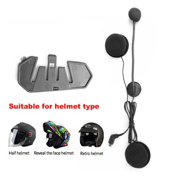 Accesorios para auriculares de casco de motocicleta, Base y Cable para auriculares de casco E1