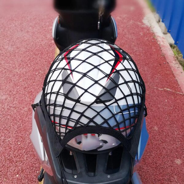 Bolsa de almacenamiento para casco de motocicleta, red de equipaje para bicicleta de carga, almacenamiento de tanque de combustible, Red de clasificación de banda de goma