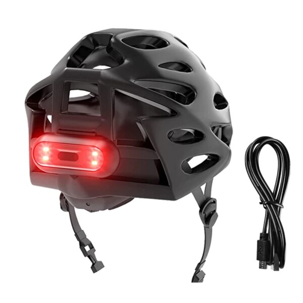 Luz trasera para casco de motocicleta, lámpara trasera impermeable para bicicleta con 3 modos, luz de advertencia de seguridad roja recargable para conducción nocturna