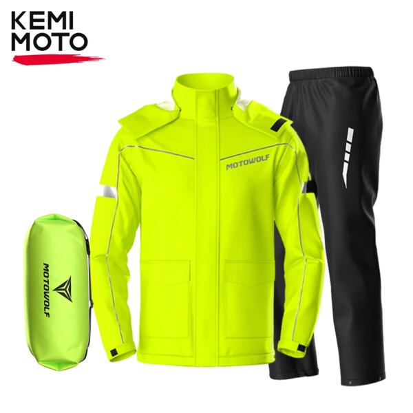 Chubasquero para motocicleta para hombre, chaquetas divididas portátiles, pantalones reflectantes, impermeables, traje transpirable para Motocross al aire libre