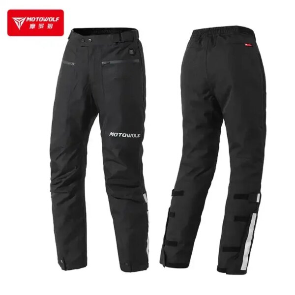 Pantalones Oxford 600D de liberación rápida con calefacción eléctrica para motociclismo, pantalones para motocicleta desmontables a prueba de viento y cálidos para invierno