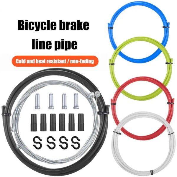 Juego de cables de freno para bicicleta de montaña, gancho en forma de S, tubo exterior, Cable interno de repuesto, juego de cables de freno para bicicleta de carretera, accesorios para bicicleta