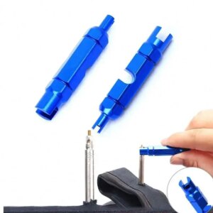 Extensor multifuncional de neumáticos de bicicleta, herramienta de desmontaje de llave central de válvula de aire de bicicleta de aleación de aluminio para mantenimiento de bicicletas