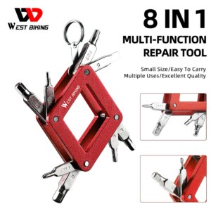 Nuevo conjunto de herramientas de reparación de bicicletas MTB multifuncional 8 en 1, herramienta de cadena de bicicleta, cartucho, inflador, enchufe hexagonal, Mini Kit de herramientas para bicicleta