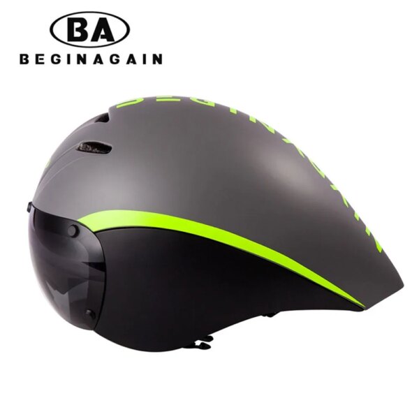 Nuevo casco de ciclismo gafas magnéticas Casco de Bicicleta de carretera casco de prueba contrarreloj de triatlón neumático TT casco de bicicleta gorra en molde HU-01