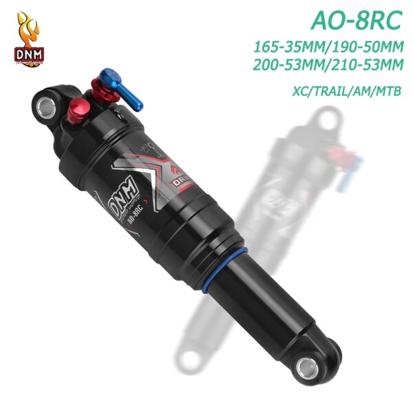 Nuevo DNM AO-8RC Amortiguador para aire de bicicleta 165/190/200/210mm cola suave bicicleta de montaña XC/MTB accesorios de amortiguadores traseros