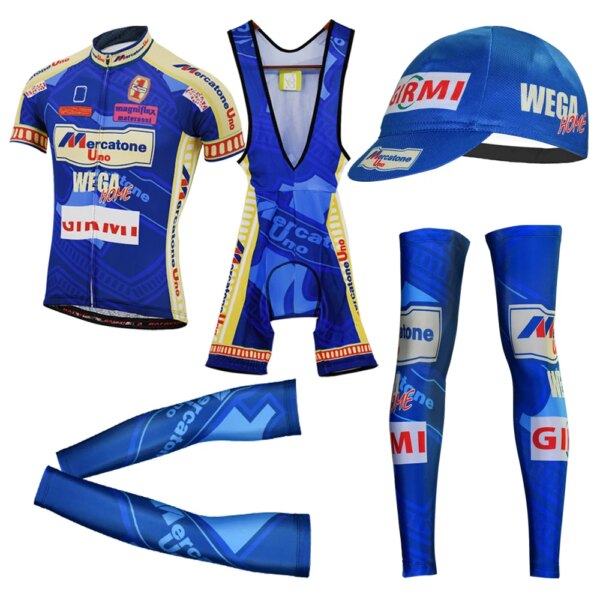 Nuevo hombre verano Retro Azul manga corta Ciclismo Jersey conjuntos MTB bicicleta Ropa de carreras bicicleta Ropa Ciclismo pantalones babero almohadilla de Gel