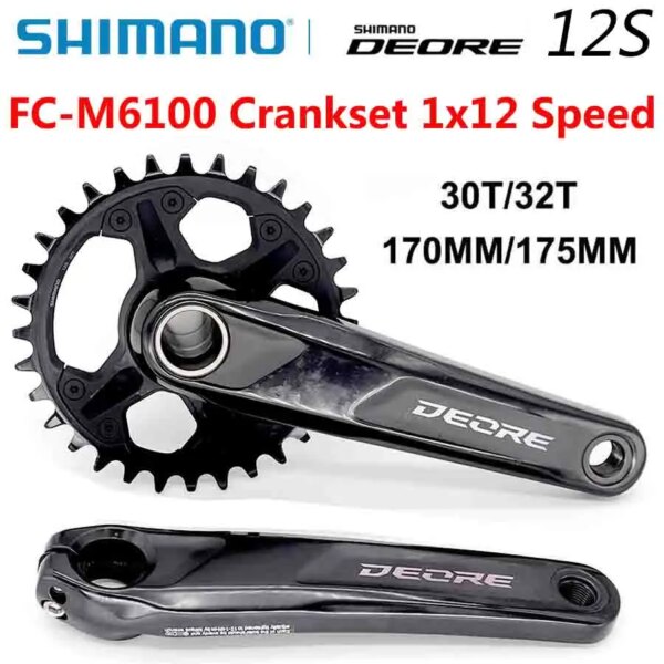 Nuevo juego de bielas SHIMANO DEORE FC-M6100 FC M6100 170/175 30T/32T 1X12S MTB bicicleta 12 piezas de bicicleta de cadena de velocidad