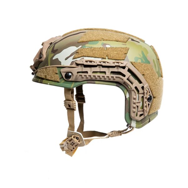 Nuevo casco balístico táctico Caiman con sepia Wilcox L4 marco de núcleo CNC de aluminio de aviación NVG cubierta carril caza espacial