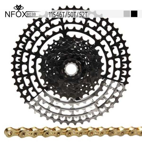 NFOX MTB 11 Cadena de Cassette de velocidad 46t 50t 52t HG M9000 M8000 piezas de bicicleta negro CNC rueda libre ultraligera bicicleta de montaña Sunshine