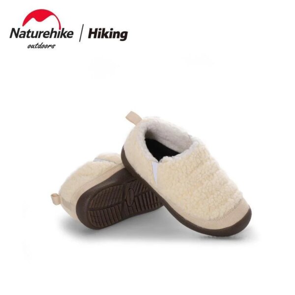 Naturehike, nuevos zapatos mullidos para acampar al aire libre, zapatos informales gruesos antideslizantes, comodidad y calidez, Material de Cachemira de imitación