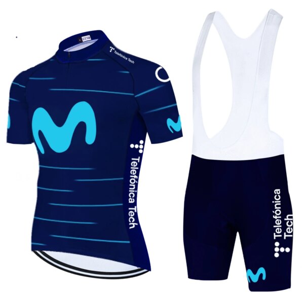 Conjunto de Jersey de ciclismo de manga corta para hombre, traje de pantalones MOVISTAR, camisetas de ciclismo de montaña, Maillot y Culotte, novedad de 2022