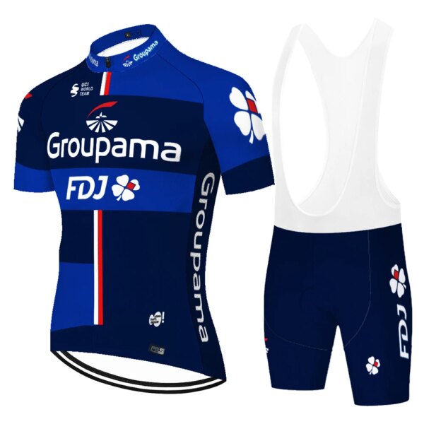 FDJ-traje de ciclismo para hombre, jersey de secado rápido, pantalones cortos de gel 20D, maillot de ciclismo para hombre, bretele ciclismo masculino, novedad de 2023