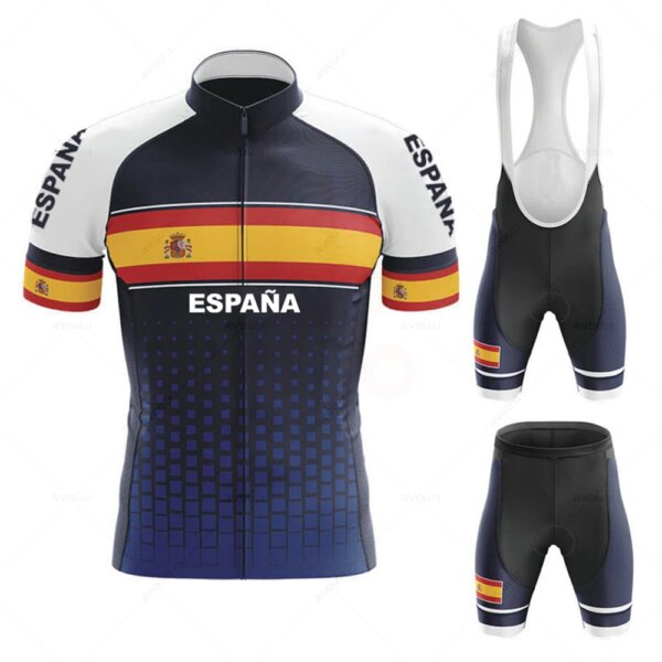 Nuevo 2023 equipo de verano de los hombres España Ciclismo Jersey conjunto transpirable carreras deporte Mtb bicicleta Ciclismo ropa Mallot Ciclismo Hombre