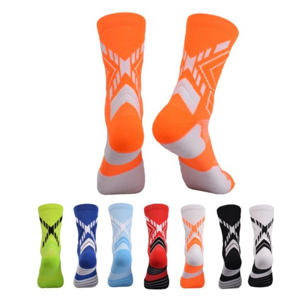 Nuevos calcetines de baloncesto antideslizantes, transpirables, con parte inferior de toalla gruesa, para correr al aire libre, ciclismo, baloncesto, calcetines deportivos para hombre