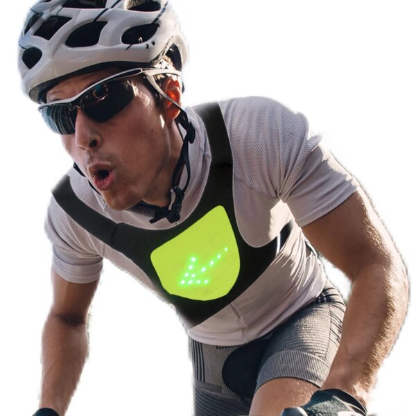 Chaleco reflectante para bicicleta nueva, luz de señal de giro de advertencia de conducción nocturna con Control remoto inalámbrico para correr de noche, motocicleta y ciclismo