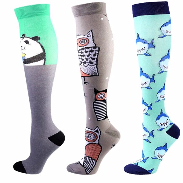 Nuevos calcetines de compresión Panda lindo Animal calcetines hombres mujeres calcetines de compresión para correr, médico, Edema, Diabetes, venas varicosas