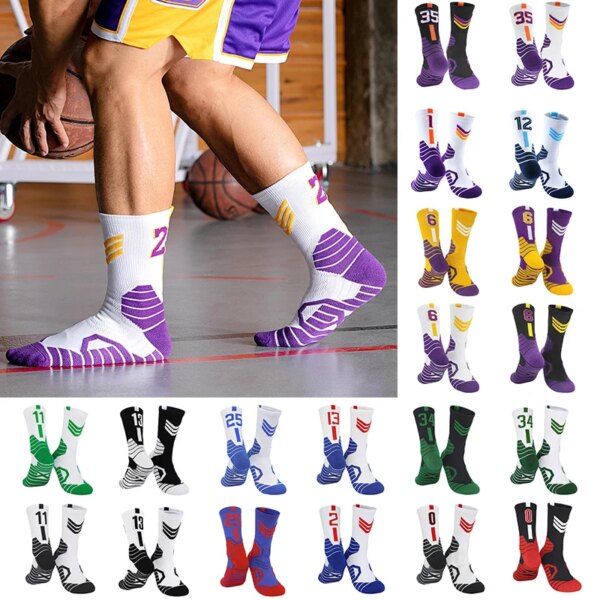 Nuevos calcetines de baloncesto Elite para hombre, calcetines para correr al aire libre, calcetines de baloncesto antideslizantes para hombre, calcetines transpirables absorbentes para el sudor para ciclismo