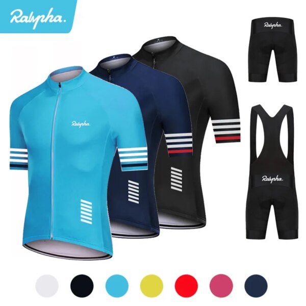 Nuevo conjunto de ropa de ciclismo explosivo Raphaful verano para hombre de manga corta ciclismo Jersey pantalones cortos traje MTB ropa de ciclismo